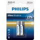 Батарейка Philips Ultra Alkaline AAA BLI 2 (LR03E2B/10)