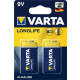 Батарейка VARTA LONGLIFE 6LR61 BLI 2 ALKALINE (04122101412)