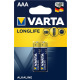 Батарейка VARTA LONGLIFE AAA BLI 2 ALKALINE (04103101412)