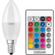 Лампа світлодіодна OSRAM LED STAR Е14 5.5-40W 2700K+RGB 220V В35 пульт ДУ (4058075144309)