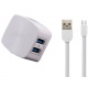 Зарядний пристрій Remax 2.4 A Dual USB Charger + Data Cable for Micro, white (RP-U215M-WHITE)