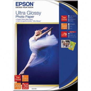 Фотобумага Epson Ultra Glossy Photo Paper Глянцевая 300Г/м кв, 13х18см, 50л (C13S041944BH)