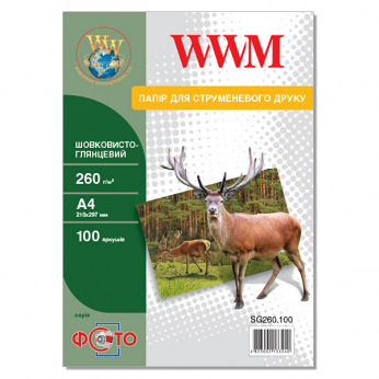 Фотобумага WWM шелковисто-Глянцевая 260Г/м кв, А4, 100л (SG260.100)