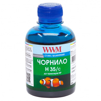 Чернила для СНПЧ WWM H35 Cyan для HP 200г (H35/C) водорастворимые