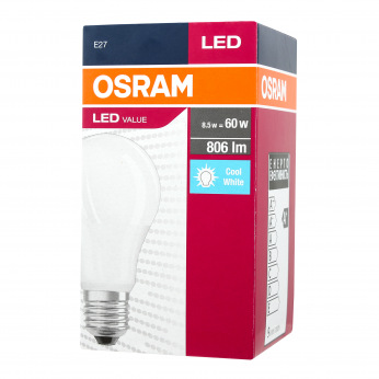 Лампа світлодіодна OSRAM LED VALUE A60 8,5W 806Lm 4000К E27 (4052899973381)