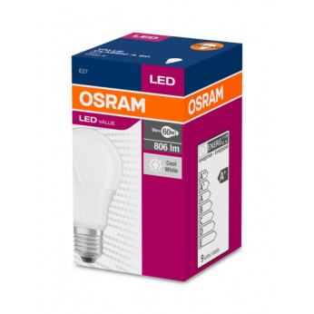 Лампа світлодіодна OSRAM LED VALUE A60 8,5W 806Lm 6500К E27 (4052899326873)