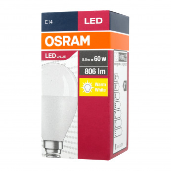 Лампа світлодіодна OSRAM LED Value P60 шарик 7W 806Lm 2700K E14 (4058075152939)