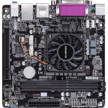 Материнська плата GIGABYTE GA-E6010N CPU AMD E1-6010 Dual-Core 1.35GHz 2xDDR3 HDMI-VGA COM/LPT mITX (GA-E6010N)