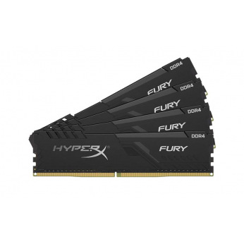 Оперативная память для ПК Kingston DDR4 2666 64GB KIT (16GBx4) HyperX Fury Black (HX426C16FB3K4/64)