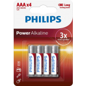 Батарейка Philips Power Alkaline AAA BLI 4 (LR03P4B/10)