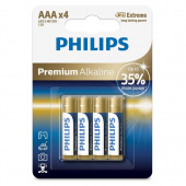 Батарейка Philips Premium Alkaline AAA BLI 4 (LR03M4B/10)