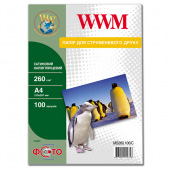 Фотобумага WWM сатиновая полуГлянцевая 260Г/м кв, А4, 100л (MS260.100/C)